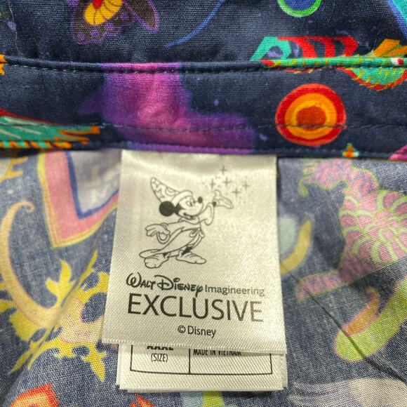 Disney Shirt Mens XXXL Blue Animal Kingdom Imagineering Exclusive Rare AOP New - Picture 3 of 10